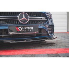 Накладка сплиттер на передний бампер Вар2 на Mercedes A W177 A35 AMG